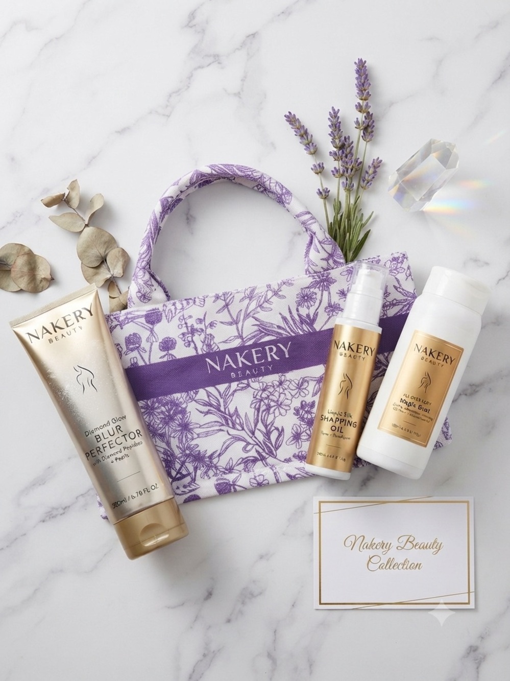 Nakery Beauty 4-Pc Glow Set: Perfector Oil Powder Bag NWT ($95+ Value)